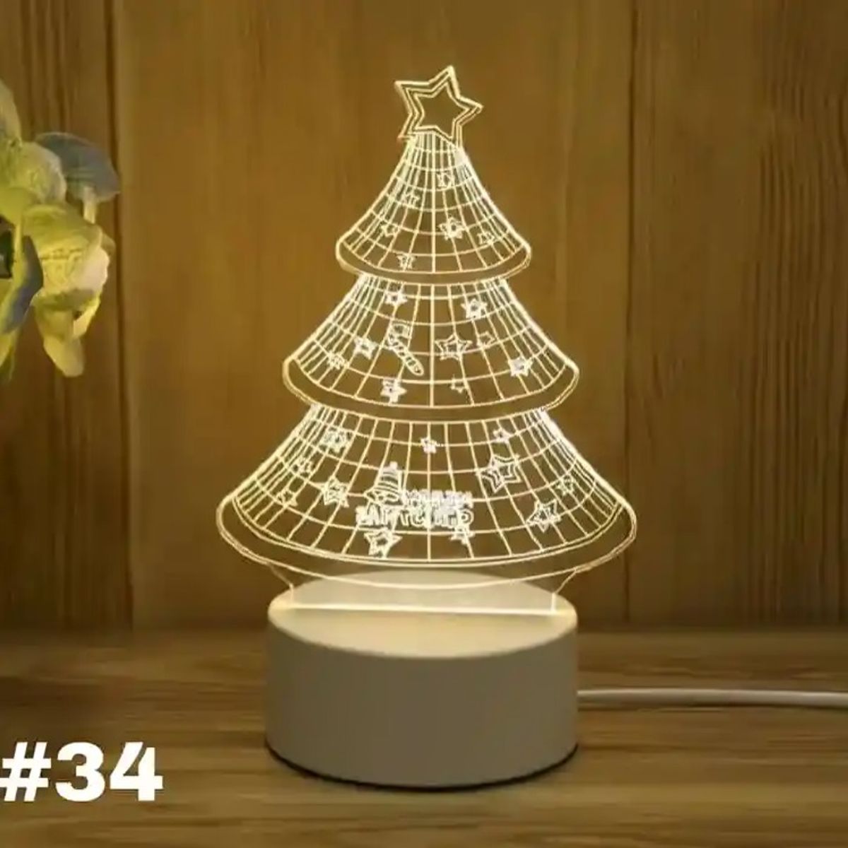 OEM - Lampara 3D USB Luz Arbol Navidad