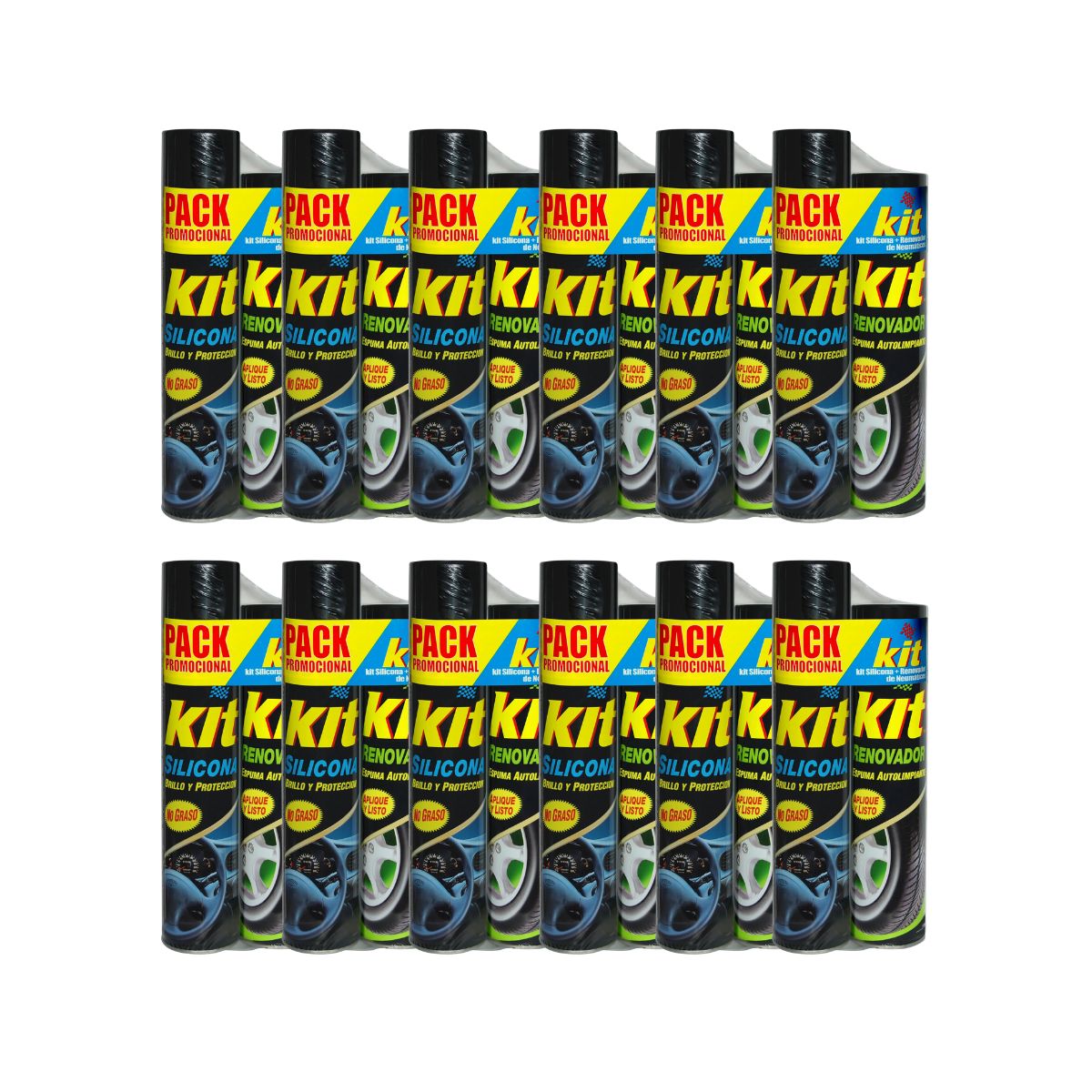 KIT - Pack Kit Silicona 420cc + Renovador De Gomas 360cc X12 Und