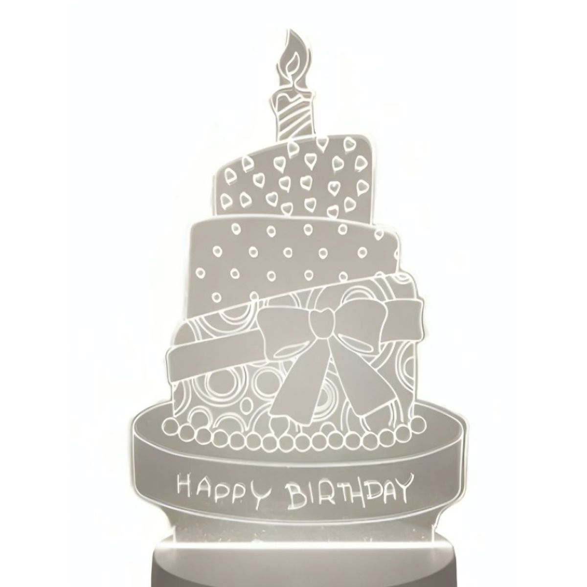 OEM - Lampara 3D USB Luz Feliz Cumpleaños Torta