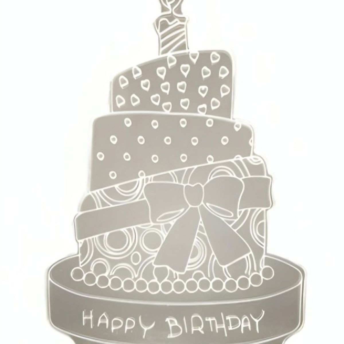 OEM - Lampara 3D USB Luz Feliz Cumpleaños Torta