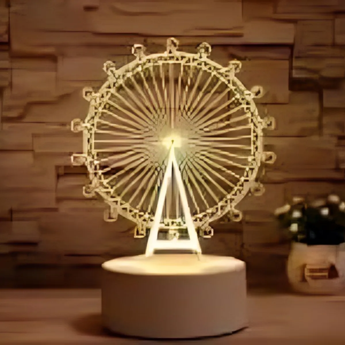 OEM - Lampara 3D USB Luz Rueda de la Fortuna