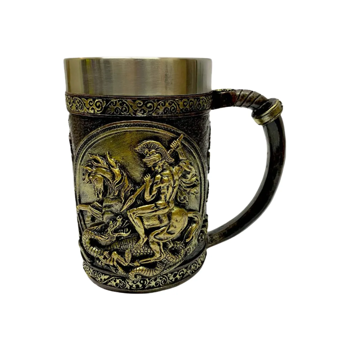 GENERICO - Taza Cervecera Diseño Gladiador En Caballo Shopero Regalo