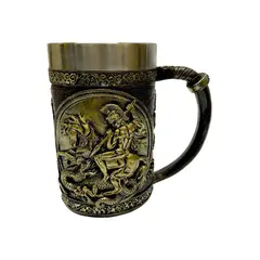 GENERICO - Taza Cervecera Diseño Gladiador En Caballo Shopero Regalo