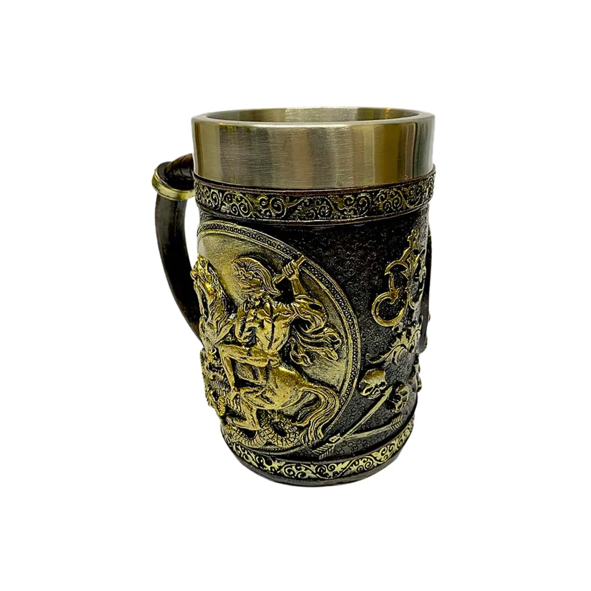 GENERICO - Taza Cervecera Diseño Gladiador En Caballo Shopero Regalo