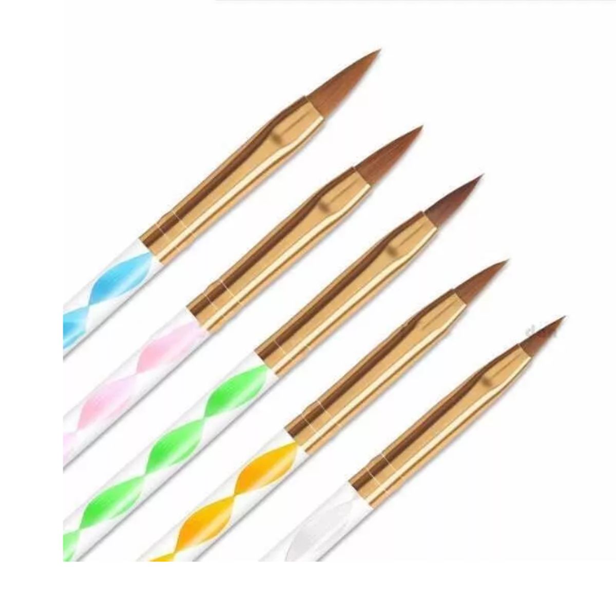 GENERICO - Set De 5 Pinceles Para Uñas Acrílicas