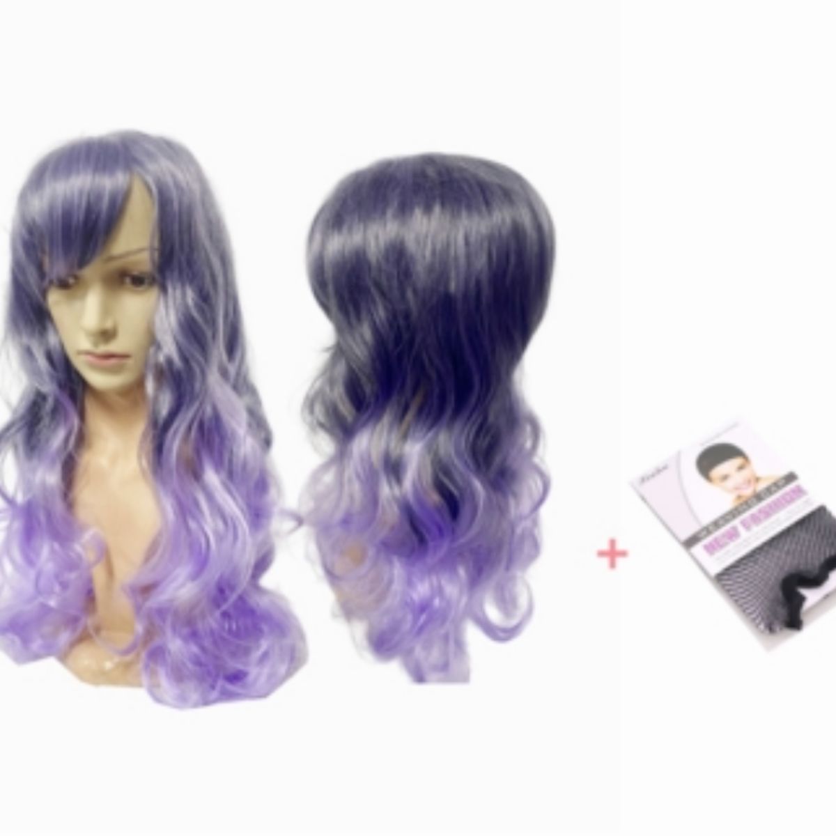 GENERICO - Peluca Larga Kanekalon Ondulado Tonos MORADO CLARO