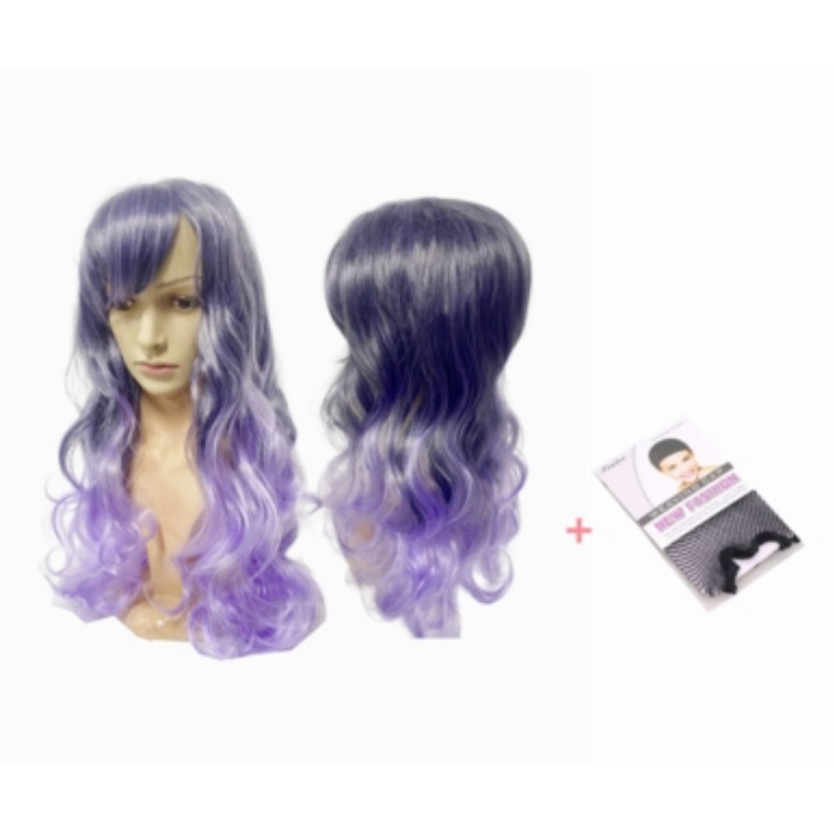 GENERICO - Peluca Larga Kanekalon Ondulado Tonos MORADO CLARO