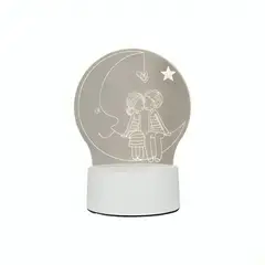 OEM - Lampara 3D USB Luz Luna Pareja