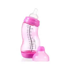 DIFRAX - Mamadera Ergonomica S-Anticólicos 310ml Fucsia