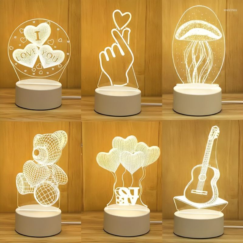 OEM - Lampara 3D USB Luz Luz  Pony Unicornio