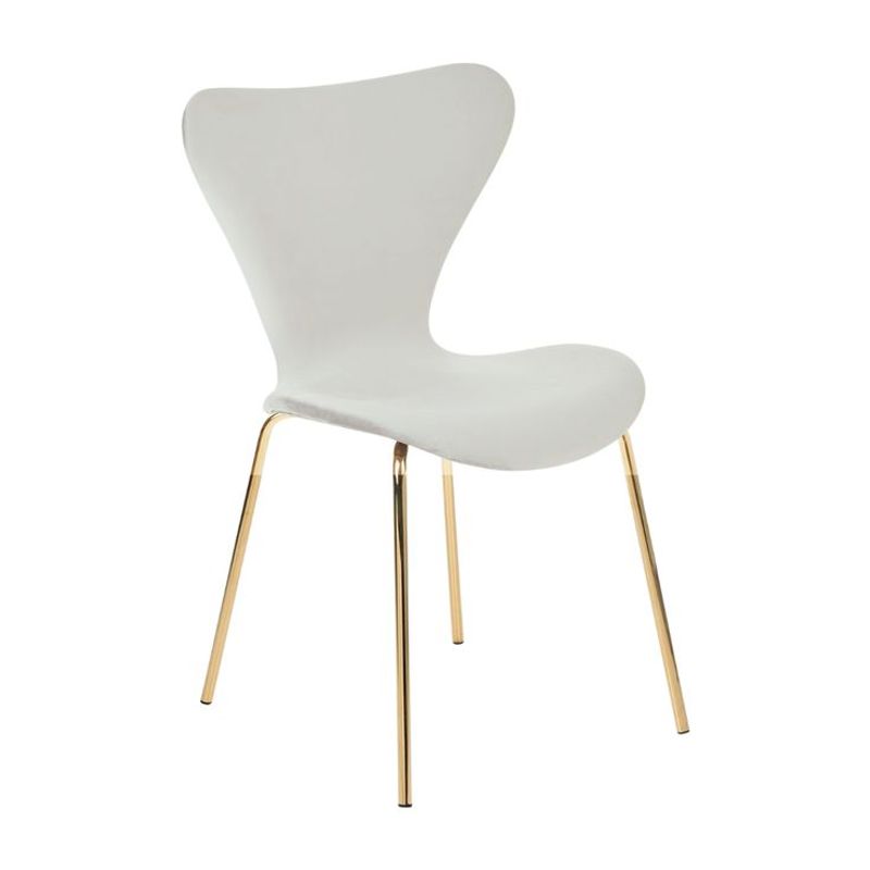 GENERICO - Silla Corazón Velvet Gold blanco crudo