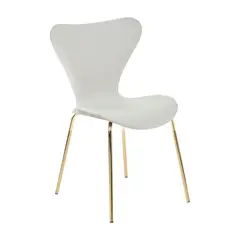 GENERICO - Silla Corazón Velvet Gold blanco crudo