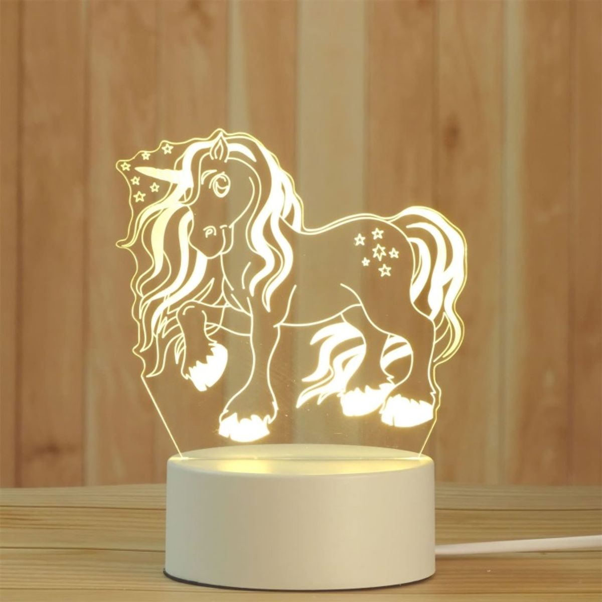 OEM - Lampara 3D USB Luz Luz Pony Unicornio