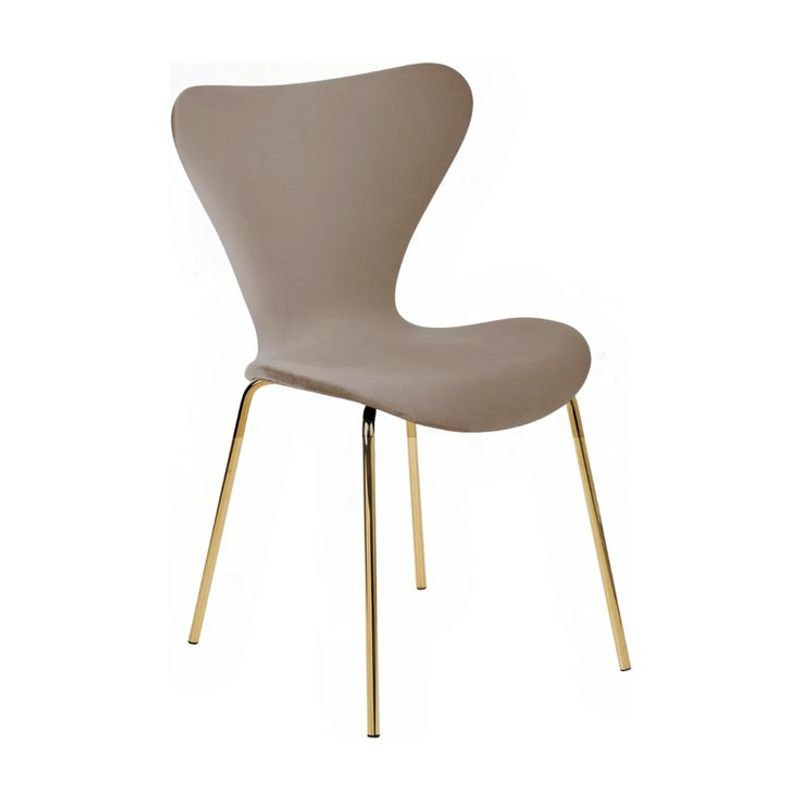 GENERICO - Silla Corazón Velvet Gold Marrón