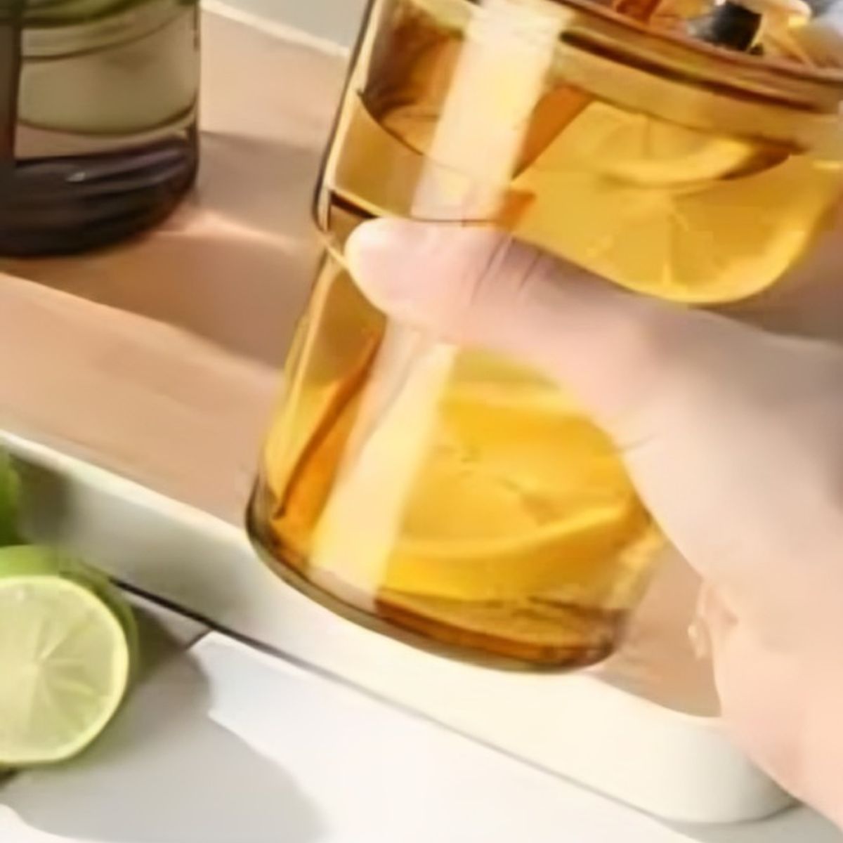 OEM - Vaso Vidrio Con Bombilla Y Tapa Amarilla