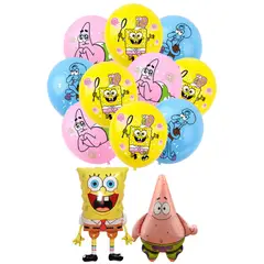 GENERICO - Set de Globos foil + látex Bob esponja para cumpleaños