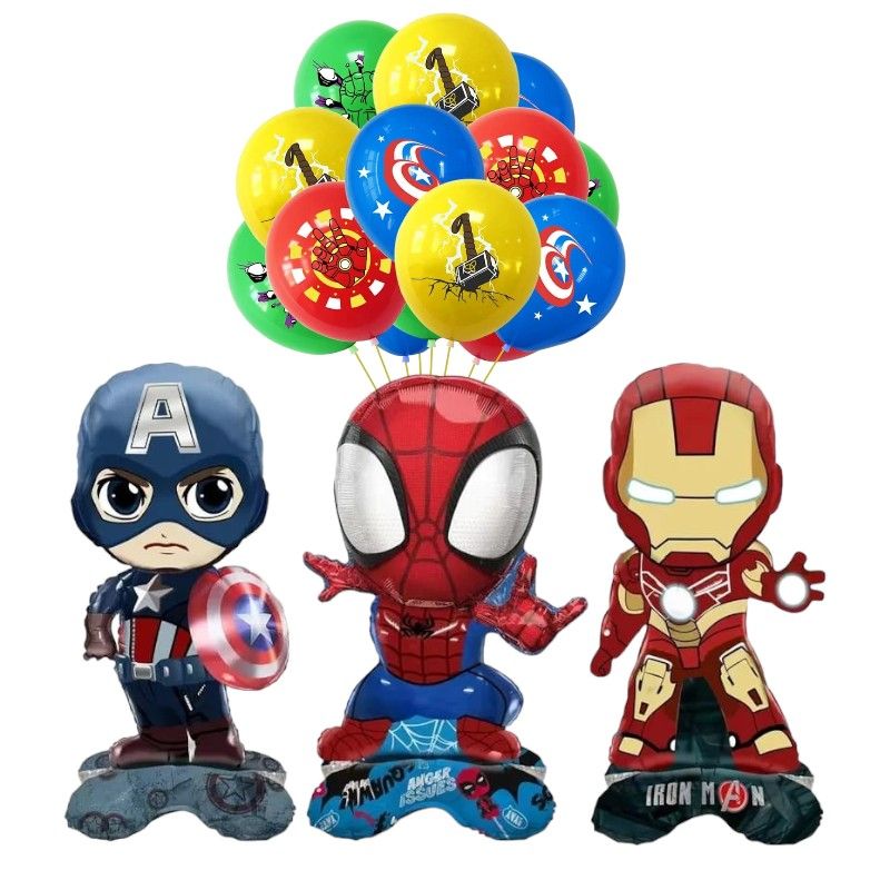 GENERICO - Set de Globos Superhéroes avengers aluminio + latex
