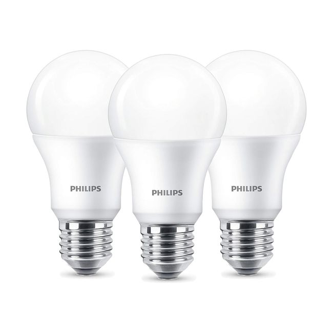 PHILIPS - Pack 3 Ampolletas Philips EcoHome Led Bulb 9W E27 Luz Cálida