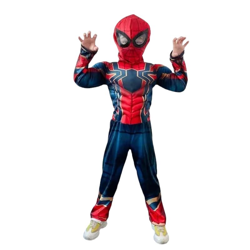 GENERICO - Disfraz spiderman iron Spiderman musculoso para niño talla 4