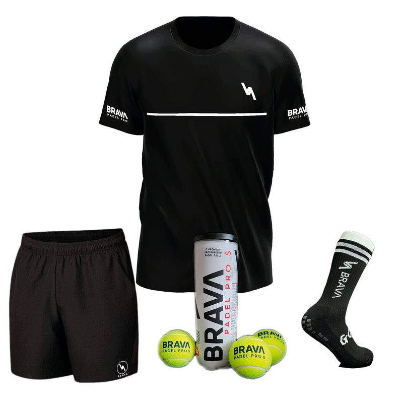 BRAVA PADEL - Pack BRAVA ONE - Polera Tarro S Short Calcetas BRAVA PADEL