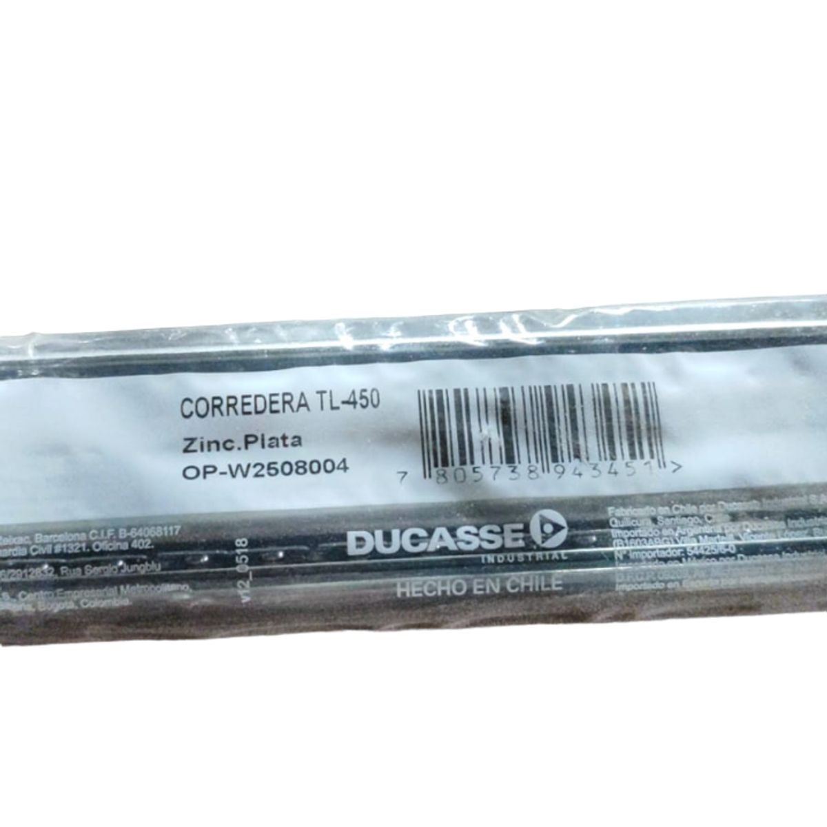 GENERICO - Corredera Telescópica Ducasse 450 Mm Caja 12 Pares