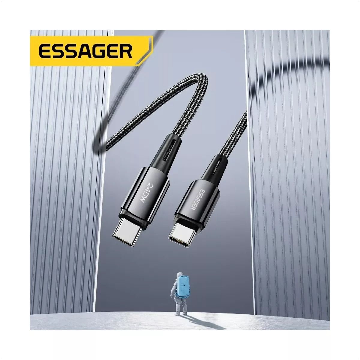 ESSAGER - Cable Usb Tipo C- C Essager 240w 5a Pd3.1 Para Notebook 1 M