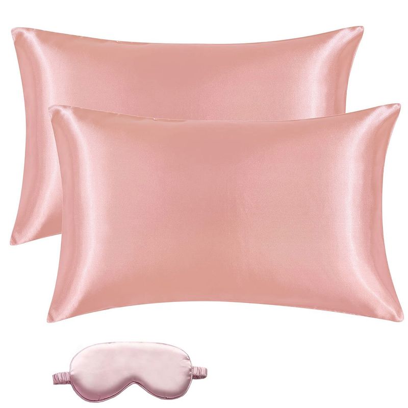 EVERSO - Funda Almohada Satin Saten Tipo Seda 51x102cm Color Rosa 2 Unids