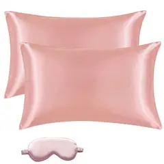 EVERSO - Funda Almohada Satin Saten Tipo Seda 51x102cm Color Rosa 2 Unids