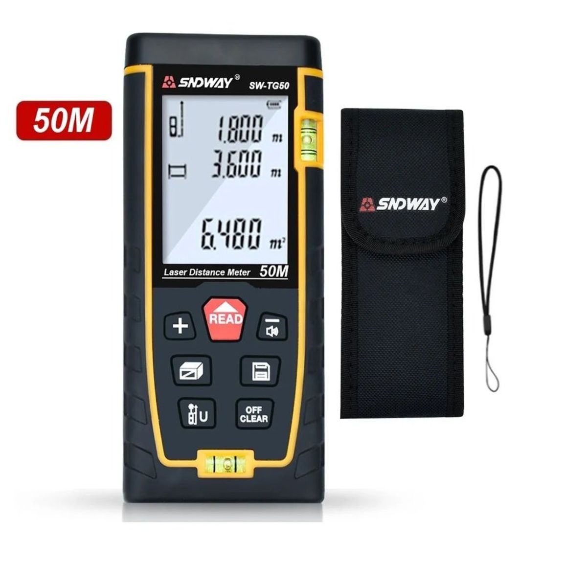 GENERICO - Medidor De Distancia Laser Digital 50 Metros Estuche