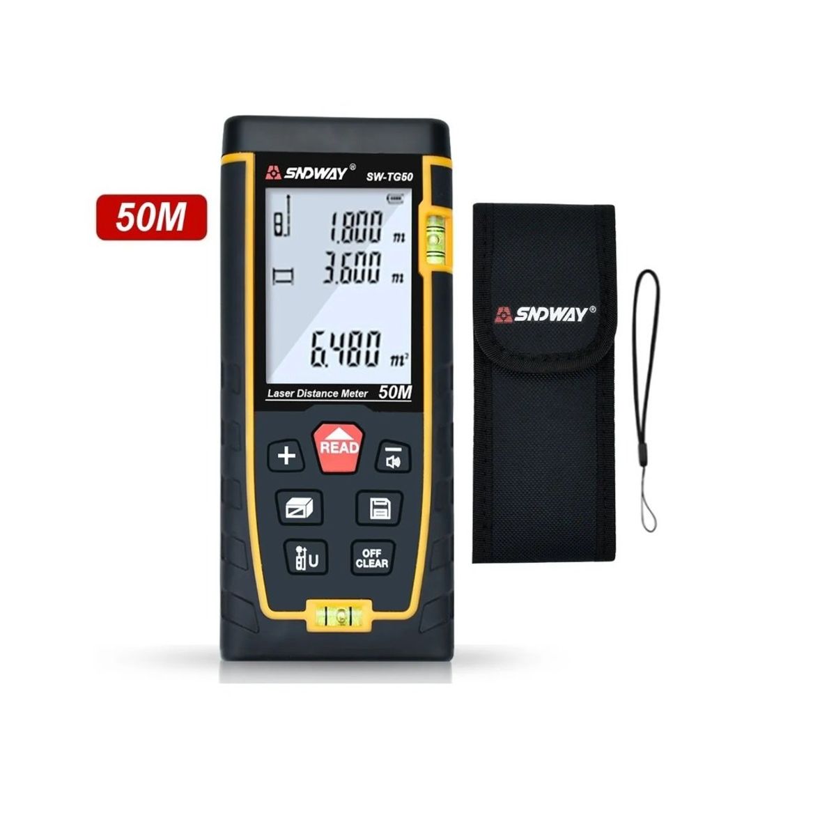 GENERICO - Medidor De Distancia Laser Digital 50 Metros Estuche