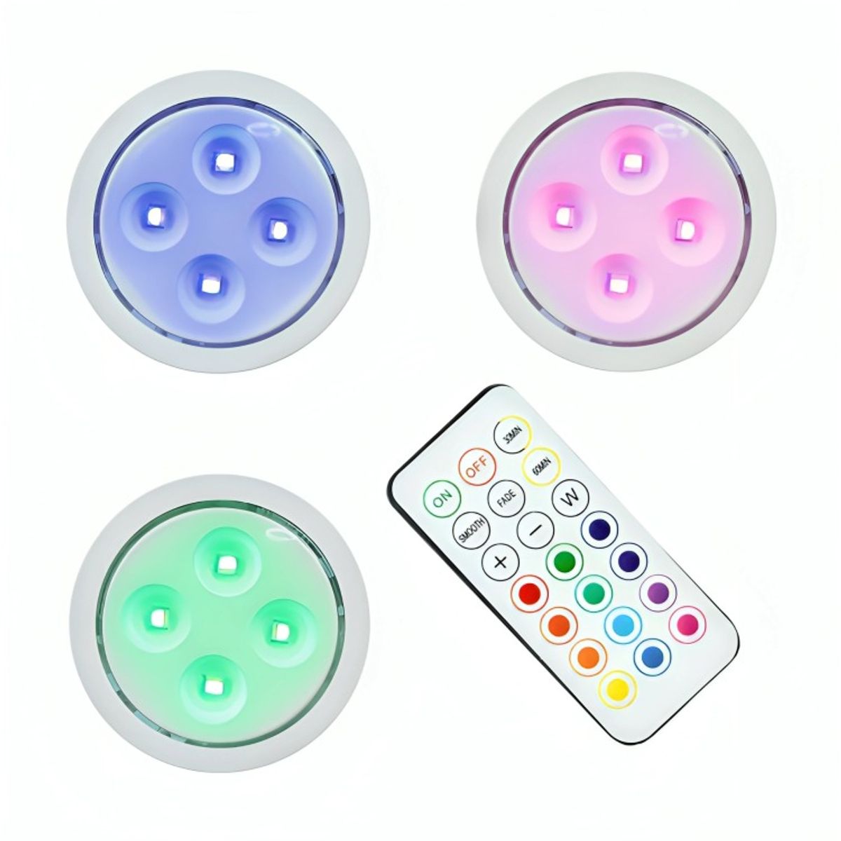 OEM - Luz LED Control Remoto Multicolor Círculo