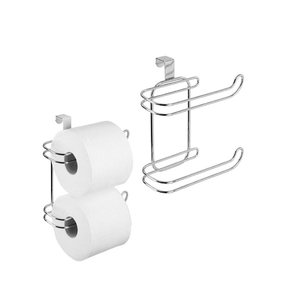 GENERICO - Porta Confort Baño Dos Rollos Sos Acero Inox Para Estanque Gris
