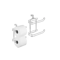 GENERICO - Porta Confort Baño Dos Rollos Sos Acero Inox Para Estanque Gris