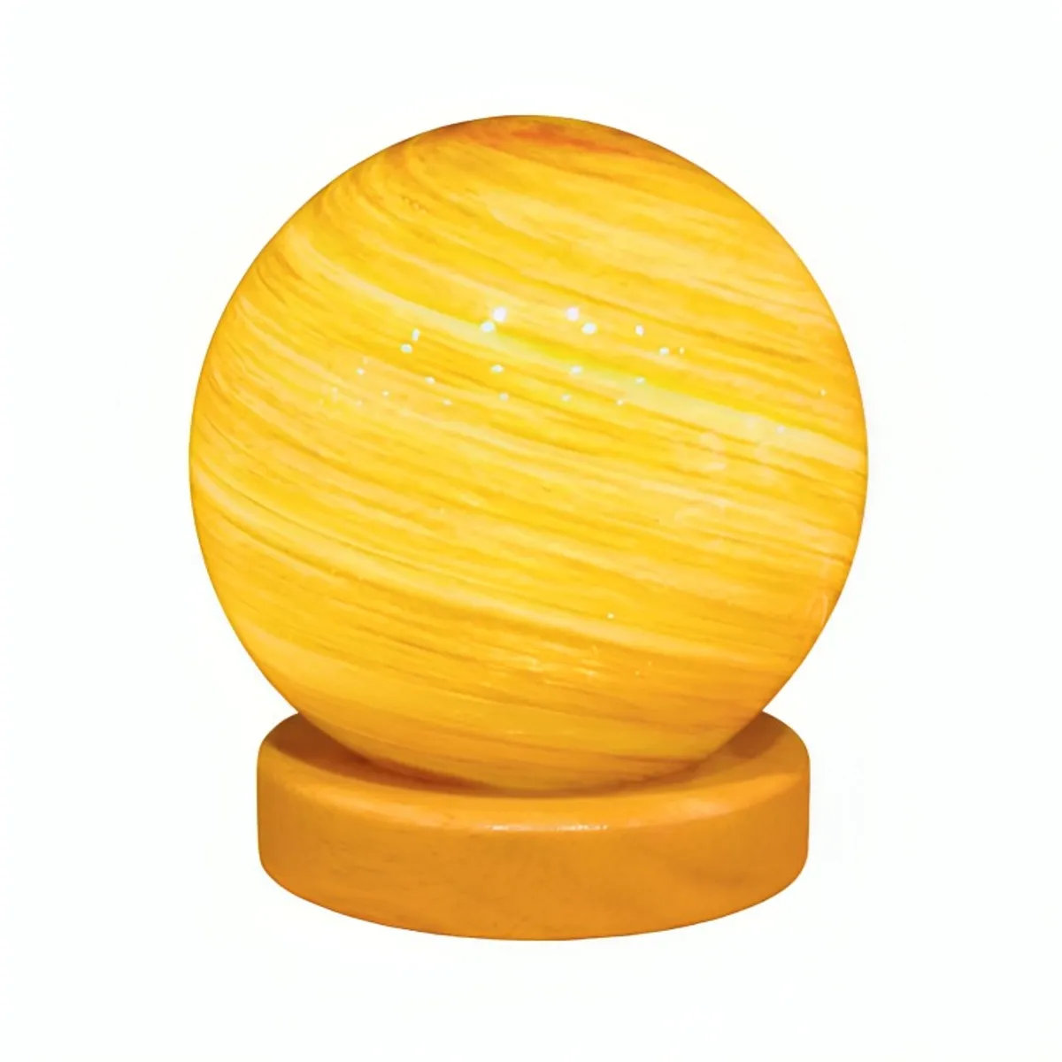 OEM - Lámpara 3D Vidrio Base Madera USB Puesta de Sol