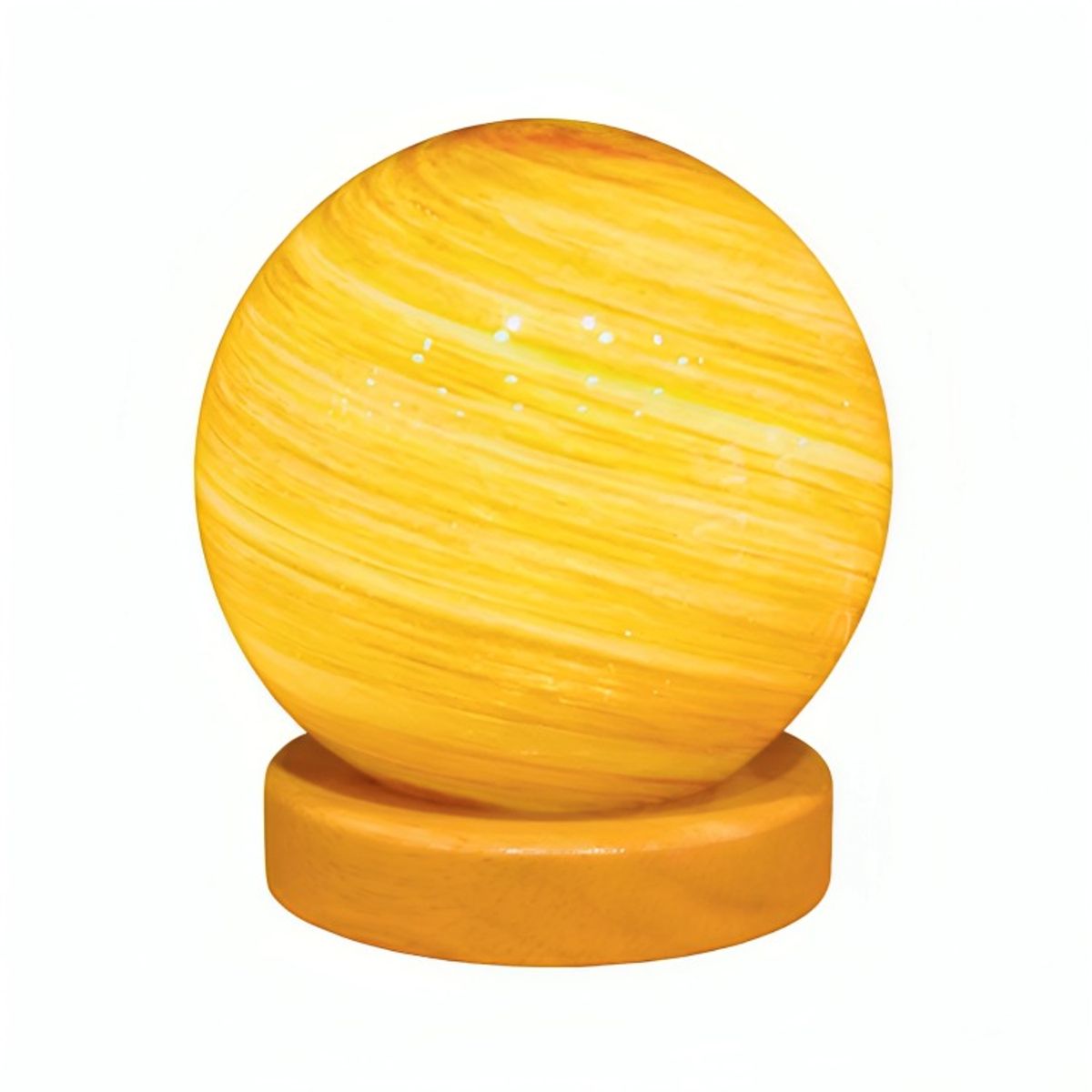 OEM - Lámpara 3D Vidrio Base Madera USB Puesta de Sol