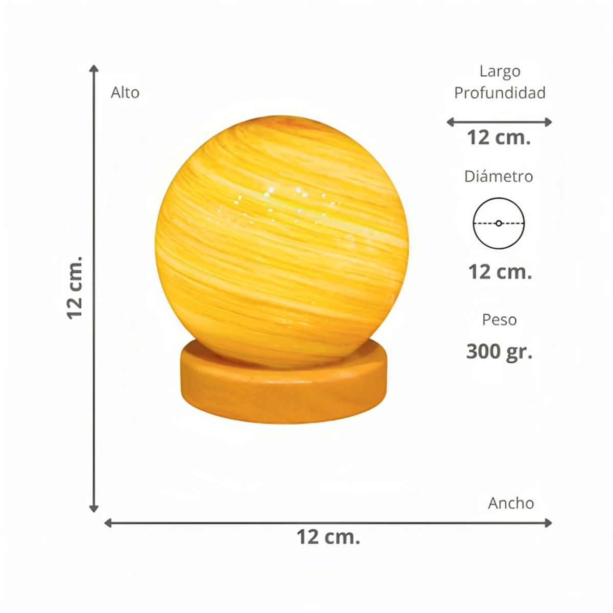 OEM - Lámpara 3D Vidrio Base Madera USB Puesta de Sol