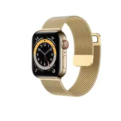 GENERICO - Correa para Apple Watch Metalica Gold 42 44 45 mm