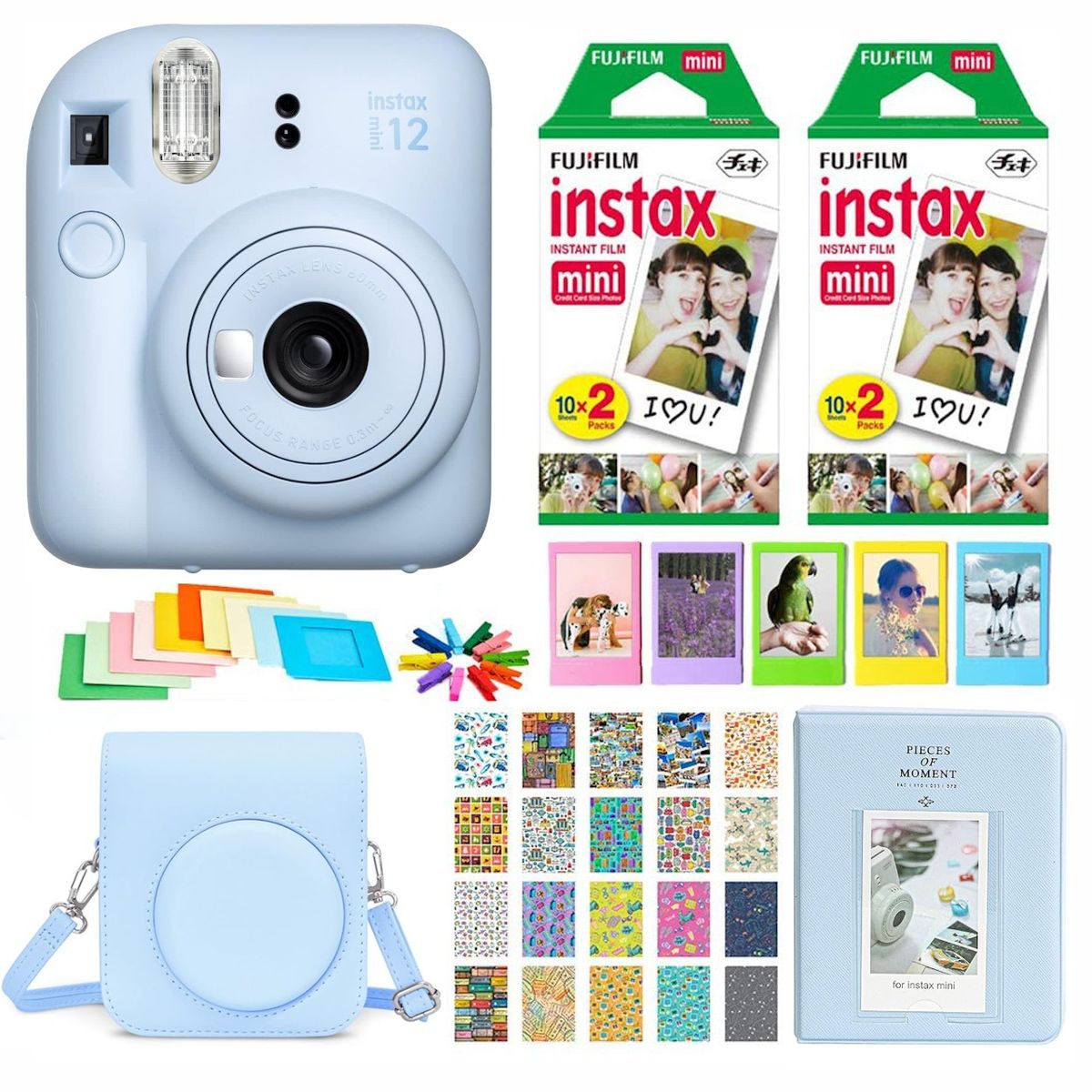 FUJIFILM - SET COMPLETO CÁMARA FUJIFILM INSTAX MINI 12 +40 PELÍCULAS +ACCESORIOS