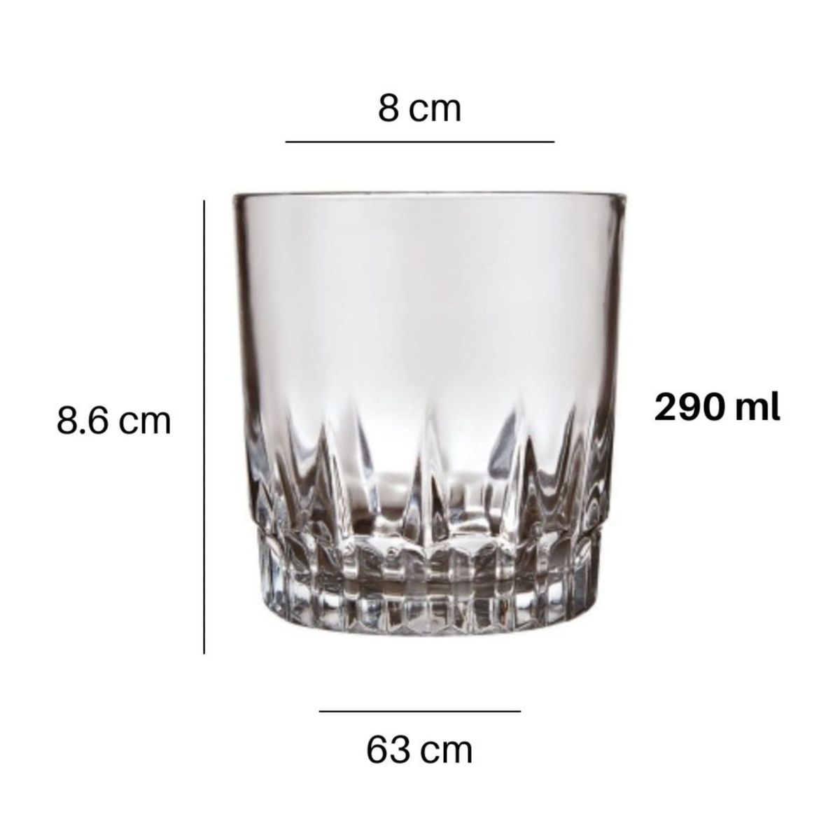 NADIR - Vasos Bajos Whisky Cóctel De Vidrio Vega 290cc