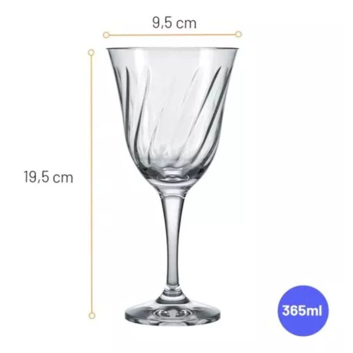 NADIR - Set 6 Copas De Vino Aperol Cóctel Lirio 365cc