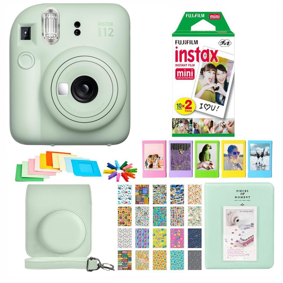 FUJIFILM - SET COMPLETO CÁMARA FUJIFILM INSTAX MINI 12 +20 PELÍCULAS +ACCESORIOS