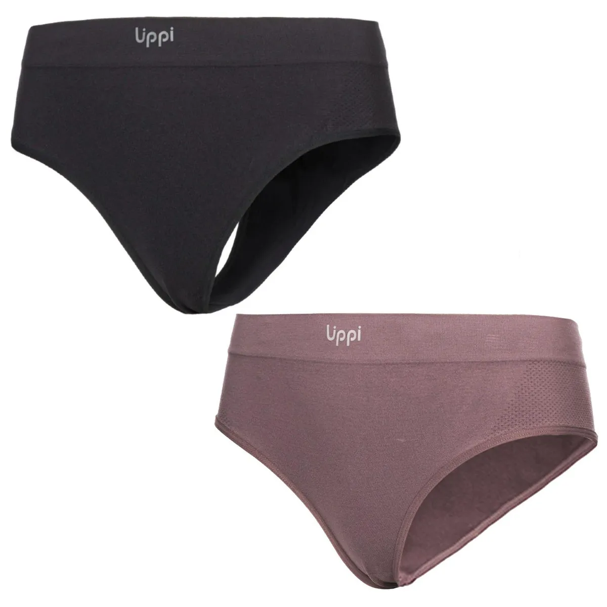LIPPI - Ropa Interior Mujer Pack Skintec Sport Hip Hugger Grafito y Malva Lippi