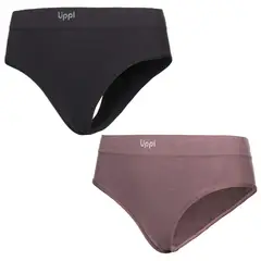 LIPPI - Ropa Interior Mujer Pack Skintec Sport Hip Hugger Grafito y Malva
