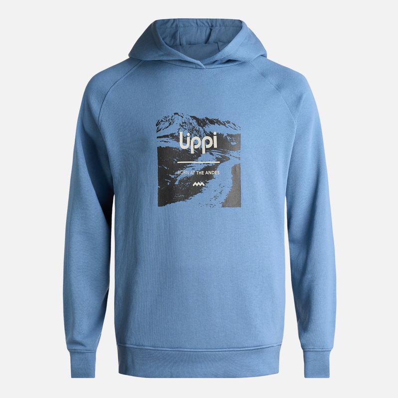 LIPPI - Poleron Hombre Insigne Hoody Sweatshirt Front Print Azul Grisaceo Lippi