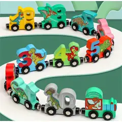 OEM - JUEGO TREN MAGNETICO DE NUMEROS PARA NIÑOS DINOSAURIOS