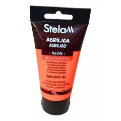 GENERICO - Pintura Acrílica Satinada Bellas Artes 35 ml Naranja Neón