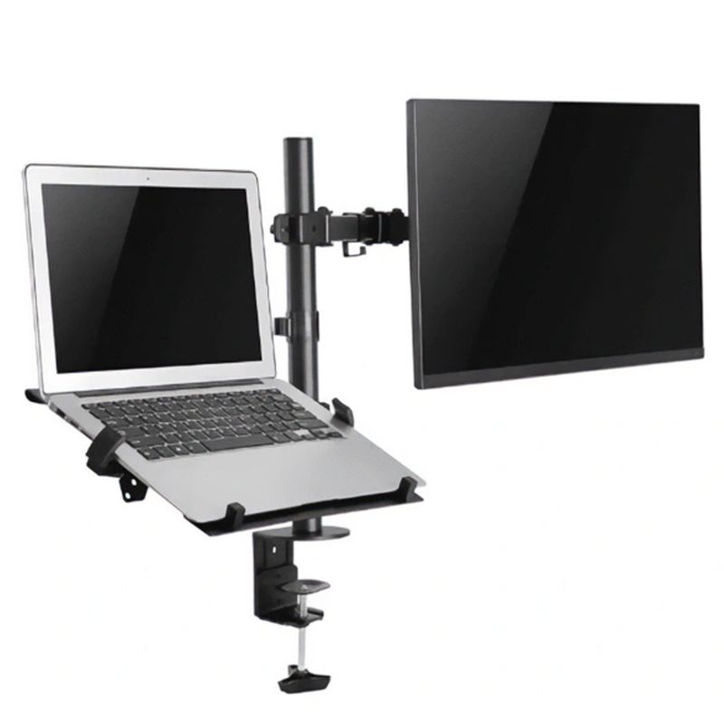 PHILCO - SOPORTE DE ESCRITORIO PARA MONITOR Y NOTEBOOK TIPO PRENSA