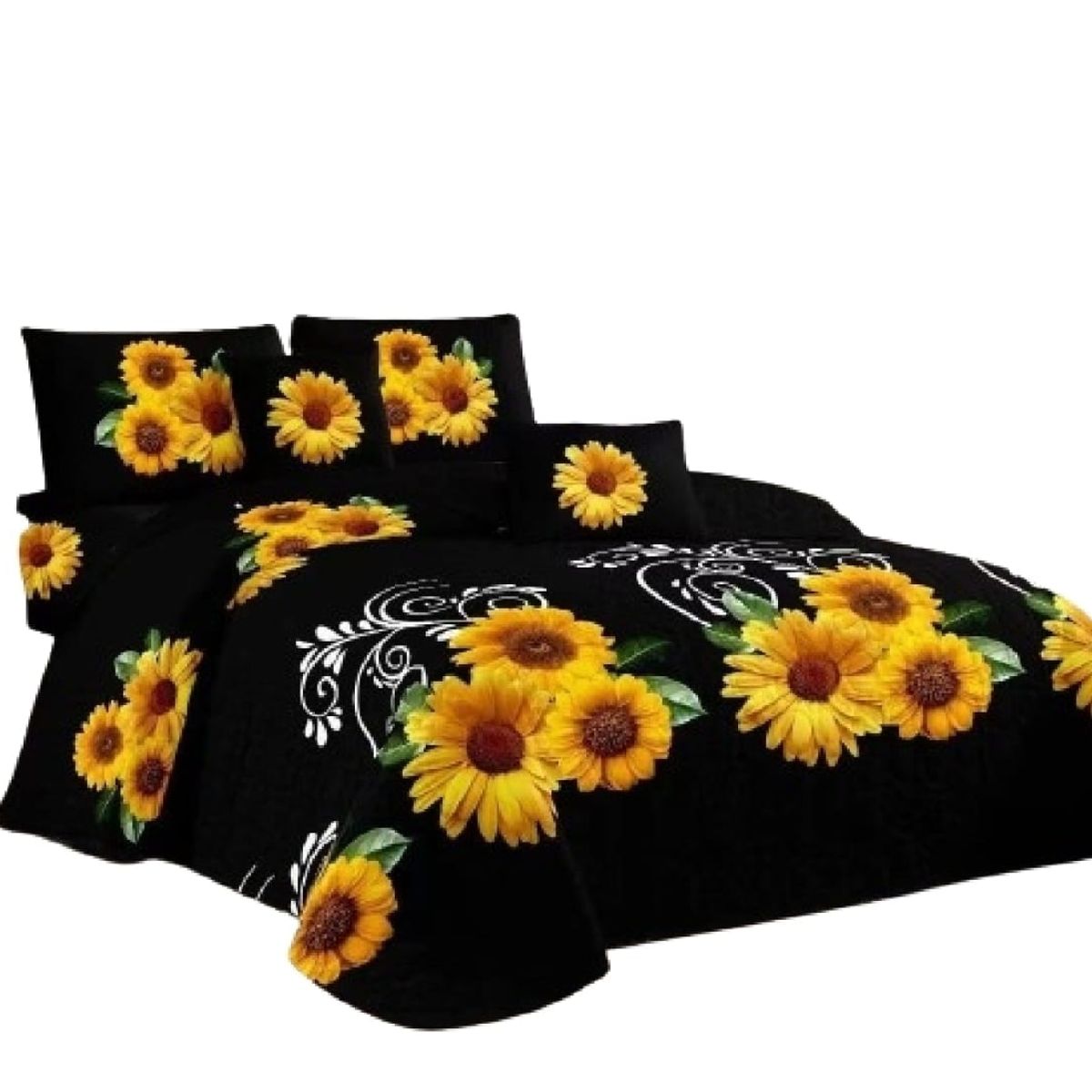 GENERICO - CUBRECAMA  KING CON TELA QUILTS DE VERANO GIRASOL  TF