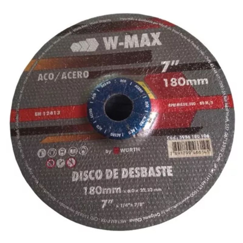 WURTH - Disco De Desbaste Para Acero 7 Pulgadas 180mm Wurth