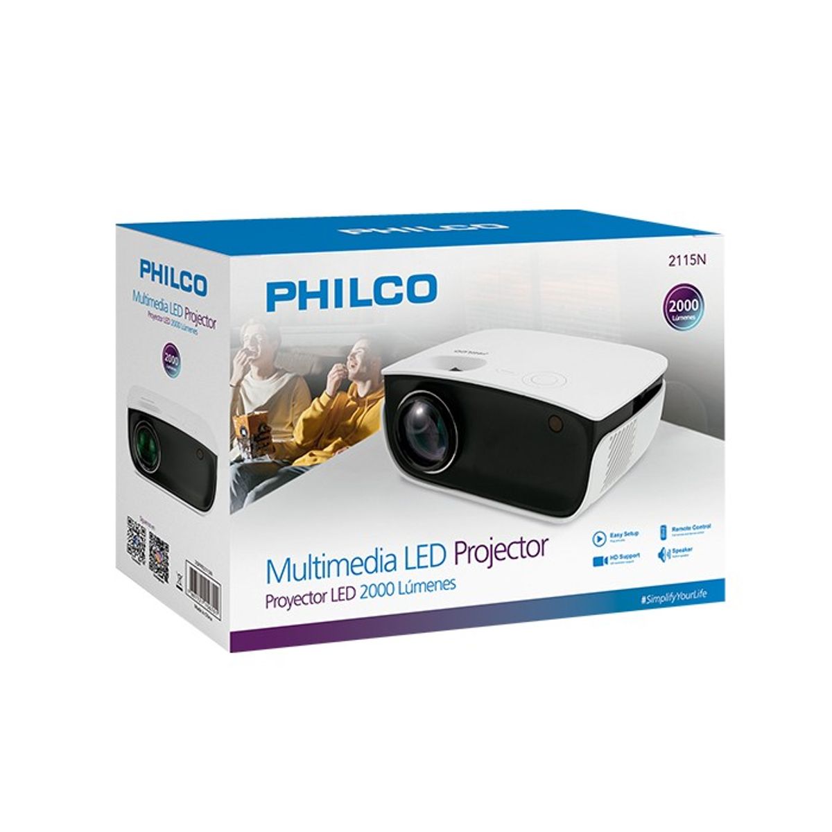 PHILCO - Proyector Led Philco 2000 Lumenes 1080p